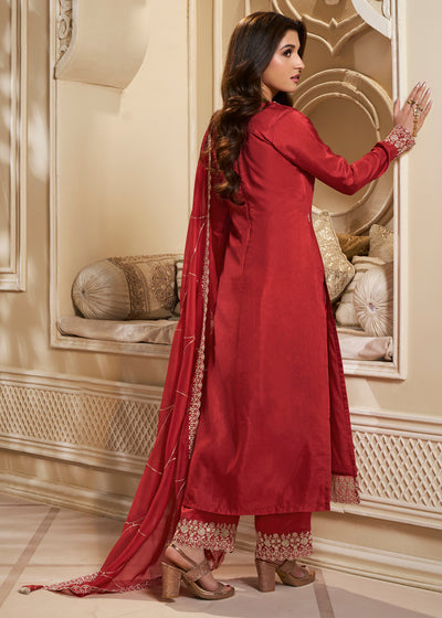 Dola Silk Fabric Designer Beaded Hand Work Ready to wear Salwar & Kurta SeT