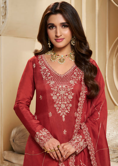 Dola Silk Fabric Designer Beaded Hand Work Ready to wear Salwar & Kurta SeT