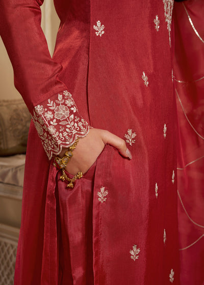 Dola Silk Fabric Designer Beaded Hand Work Ready to wear Salwar & Kurta SeT