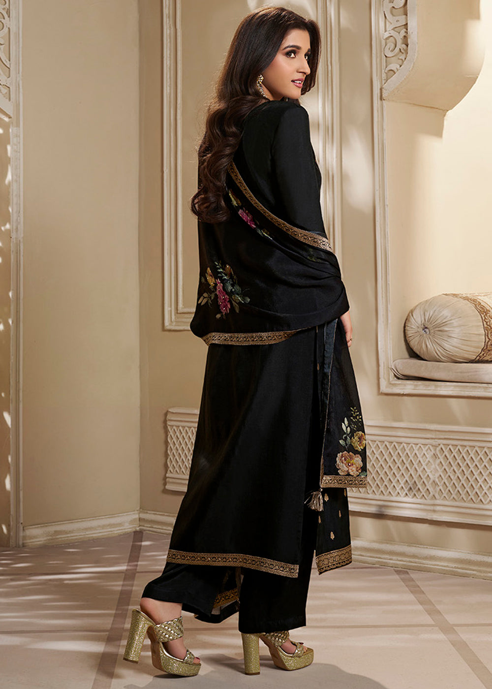 Dola Silk Fabric Designer Zardosi Hand Work Ready to wear Salwar & Kurta Set