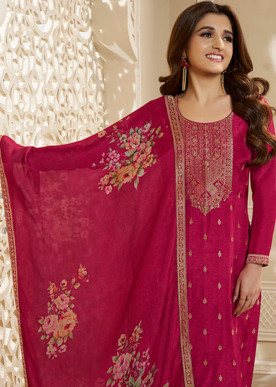 Dola Silk Fabric Designer Zardosi Hand Work Ready to wear Salwar & Kurta Set