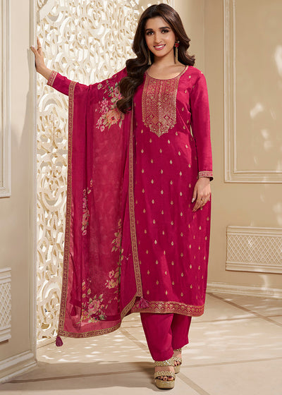 Dola Silk Fabric Designer Zardosi Hand Work Ready to wear Salwar & Kurta Set