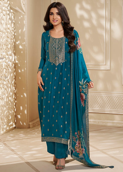Dola Silk Fabric Designer Zardosi Hand Work Ready to wear Salwar & Kurta Set