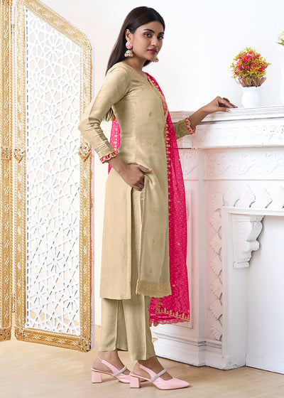 Tissue Fabric with Sequins Embroidery Reay to wear Salwar & Kurta Set