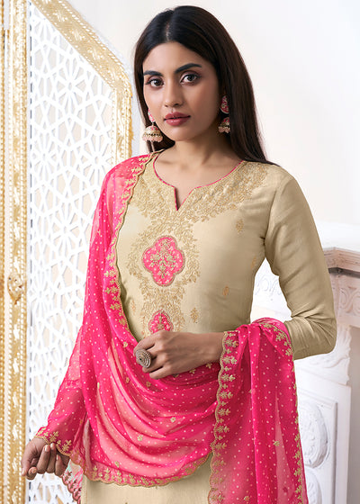 Tissue Fabric with Sequins Embroidery Reay to wear Salwar & Kurta Set