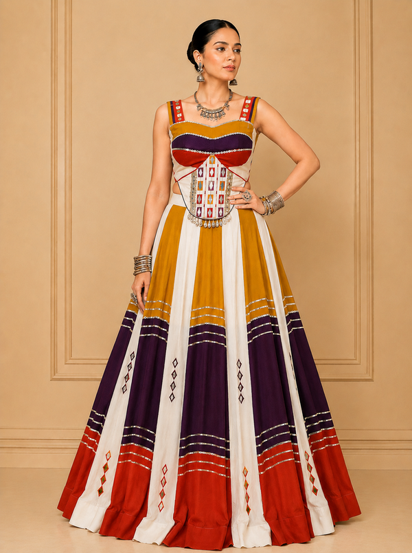 Multi color Navratri Designer Ready To Wear Lehenga Set houseofpanchhi