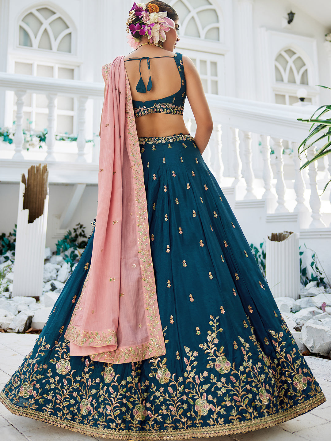 Chiffon Sequinse embroidery Semi-Stitched Lehenga choli & Dupatta