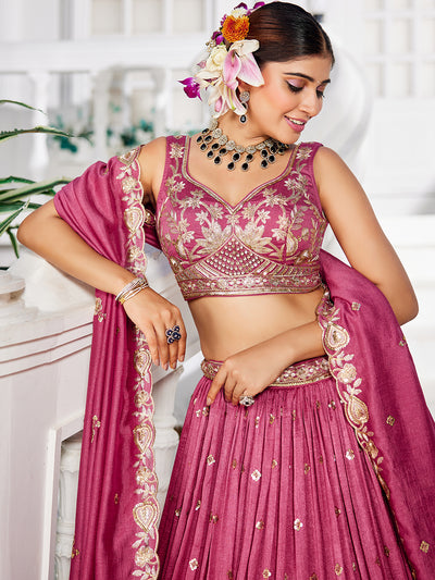 Chiffon Sequinse embroidery Semi-Stitched Lehenga choli & Dupatta