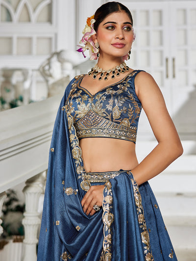 Chiffon Sequinse embroidery Semi-Stitched Lehenga choli & Dupatta
