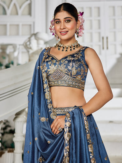 Chiffon Sequinse embroidery Semi-Stitched Lehenga choli & Dupatta
