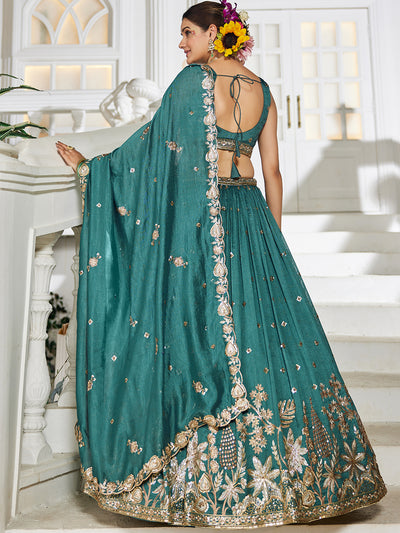 Chiffon Sequinse embroidery Semi-Stitched Lehenga choli & Dupatta