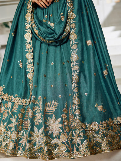 Chiffon Sequinse embroidery Semi-Stitched Lehenga choli & Dupatta