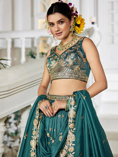 Chiffon Sequinse embroidery Semi-Stitched Lehenga choli & Dupatta