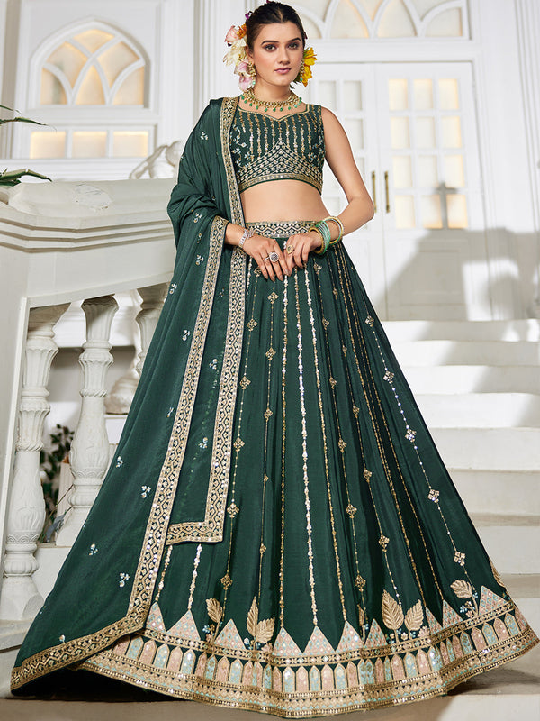 Georgette Sequinse embroidery Semi-Stitched Lehenga choli & Dupatta House of Panchhi