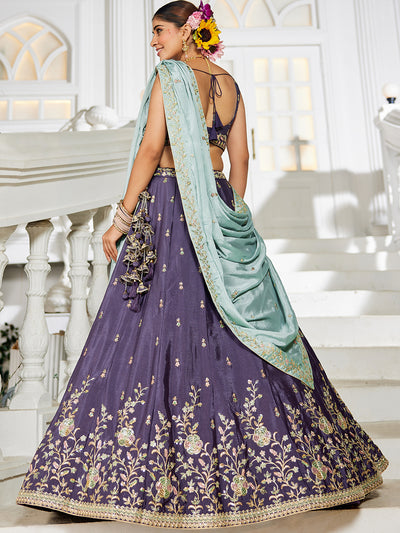 Chiffon Sequinse embroidery Semi-Stitched Lehenga choli & Dupatta