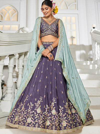 Chiffon Sequinse embroidery Semi-Stitched Lehenga choli & Dupatta