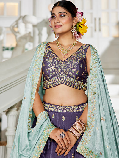 Chiffon Sequinse embroidery Semi-Stitched Lehenga choli & Dupatta