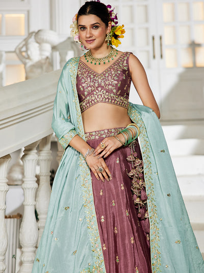 Chiffon Sequinse embroidery Semi-Stitched Lehenga choli & Dupatta