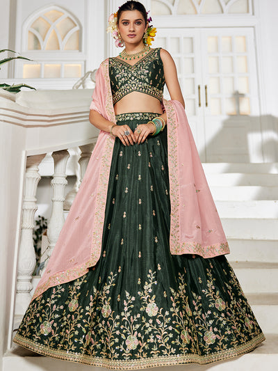 Chiffon Sequinse embroidery Semi-Stitched Lehenga choli & Dupatta