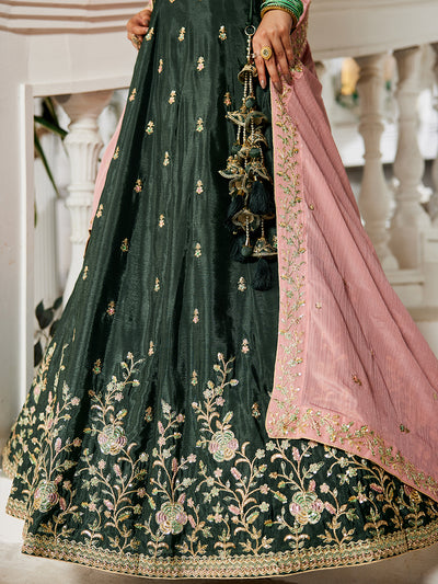 Chiffon Sequinse embroidery Semi-Stitched Lehenga choli & Dupatta