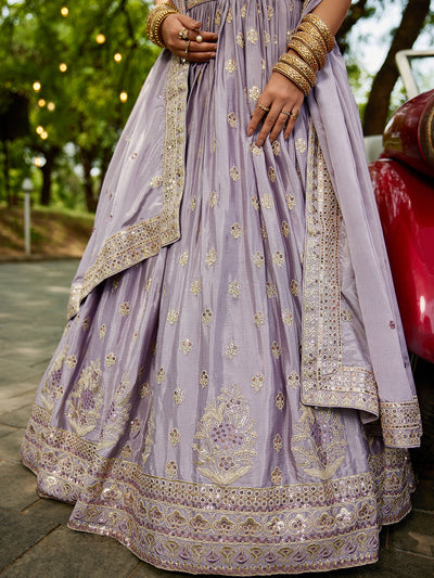 Chiffon Sequinse embroidery Semi-Stitched Lehenga choli & Dupatta