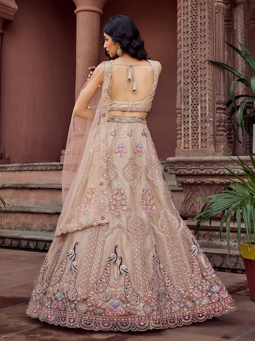 Net Fabric Sequins embroidery Semi-Stitched Lehenga & Unstitched Blouse With Dupatta House of Panchhi