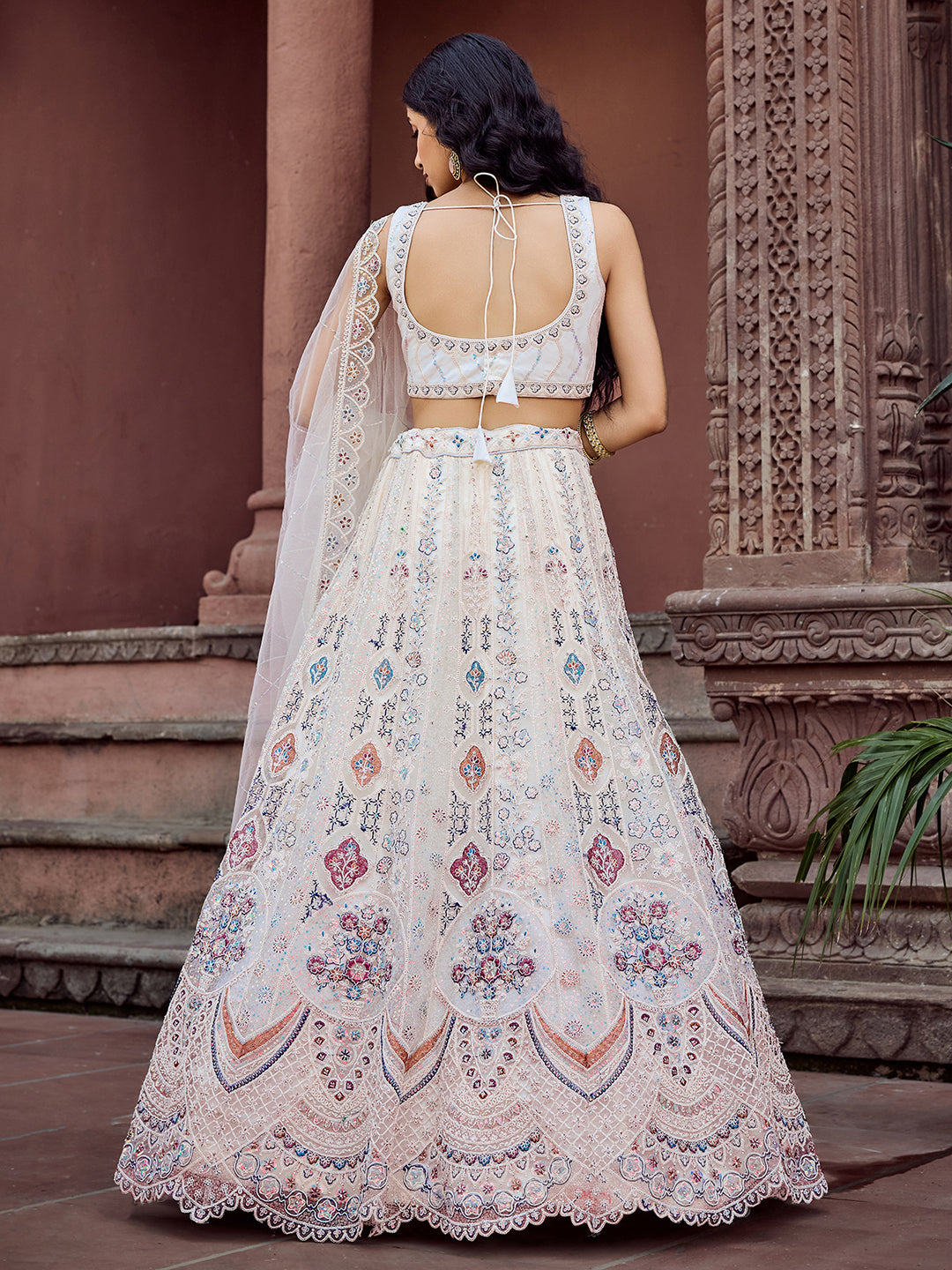 Net Fabric Sequins embroidery Semi-Stitched Lehenga & Unstitched Blouse With Dupatta (Copy) House of Panchhi