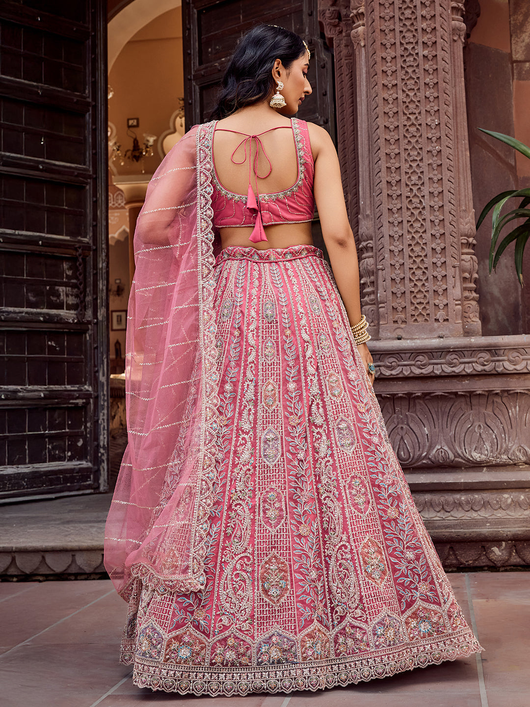 Net Fabric Sequins embroidery Semi-Stitched Lehenga & Unstitched Blouse With Dupatta (Copy) House of Panchhi