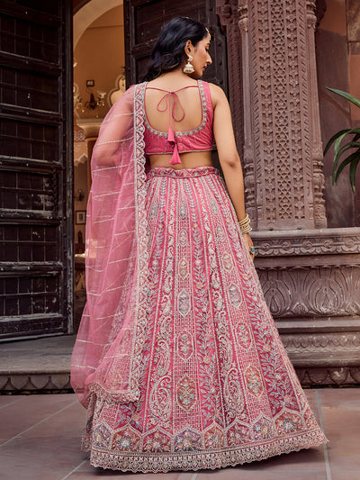 Net Fabric Sequins embroidery Semi-Stitched Lehenga & Unstitched Blouse With Dupatta (Copy) House of Panchhi