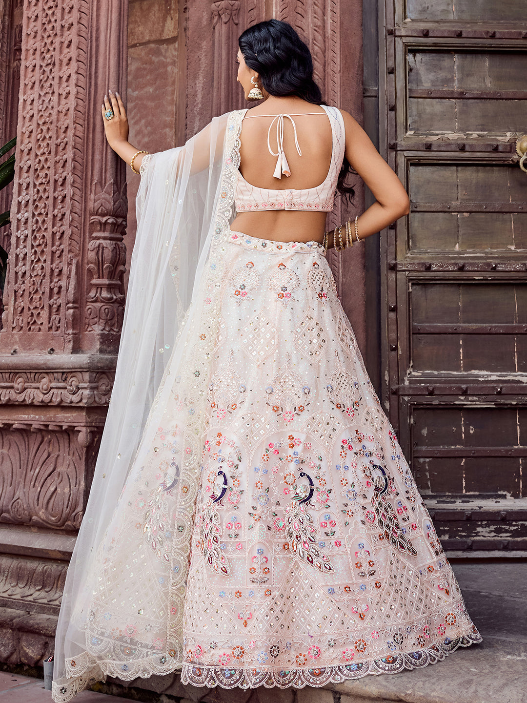 Net Fabric Sequins embroidery Semi-Stitched Lehenga & Unstitched Blouse With Dupatta House of Panchhi