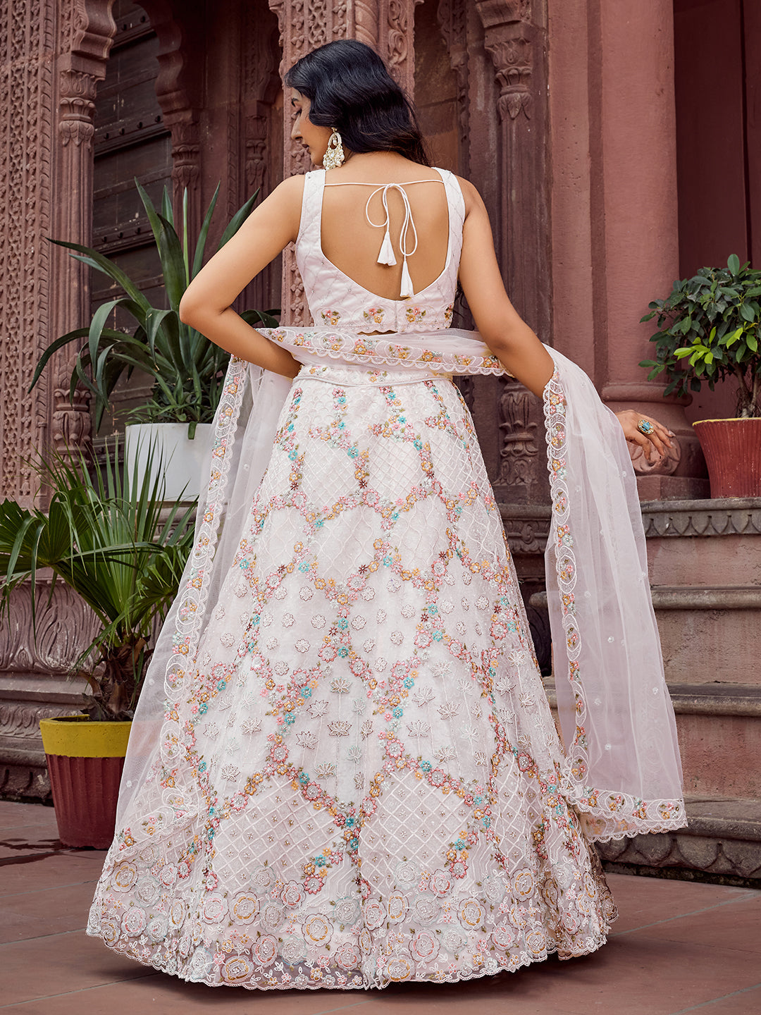 Net Fabric Sequins embroidery Semi-Stitched Lehenga & Unstitched Blouse With Dupatta (Copy) House of Panchhi