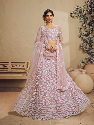 Net Fabric Sequinse embroidery Semi-Stitched Lehenga choli & Dupatta House of Panchhi