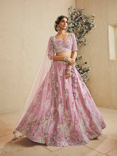 Satin Silk Fabric Sequins embroidery Semi-Stitched Lehenga choli & Dupatta House of Panchhi