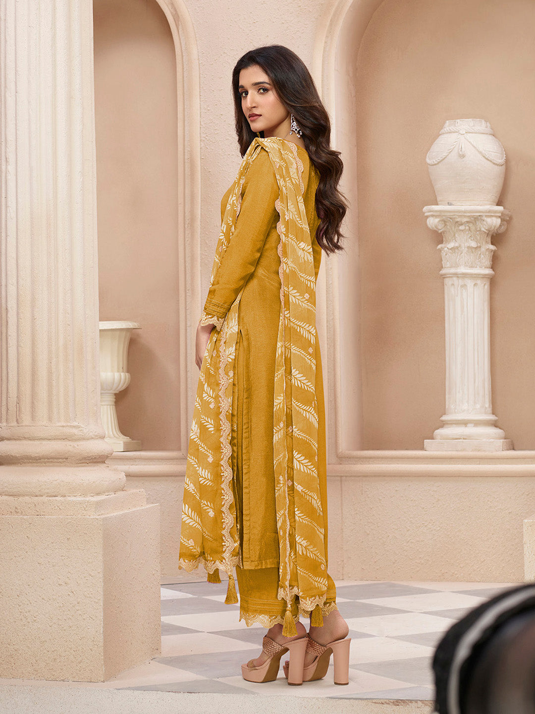 Dola Silk Fabric threadwork buttas Ready to wear Salwar & Kurta Set