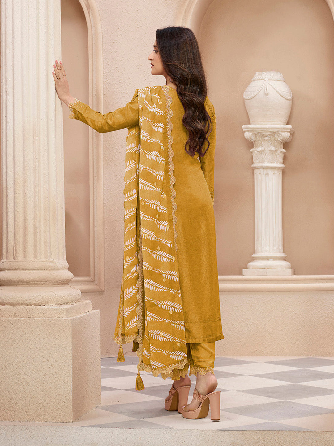 Dola Silk Fabric threadwork buttas Ready to wear Salwar & Kurta Set