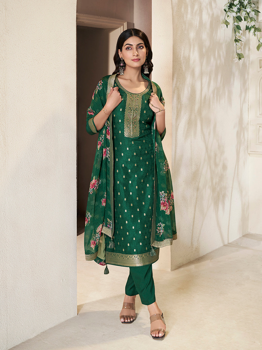 Dola Silk Fabric sequins handwork Ready to wear Salwar & Kurta Set
