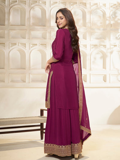 Chinon Fabric sequins embroidery Ready to wear Sharara & Kurta Set