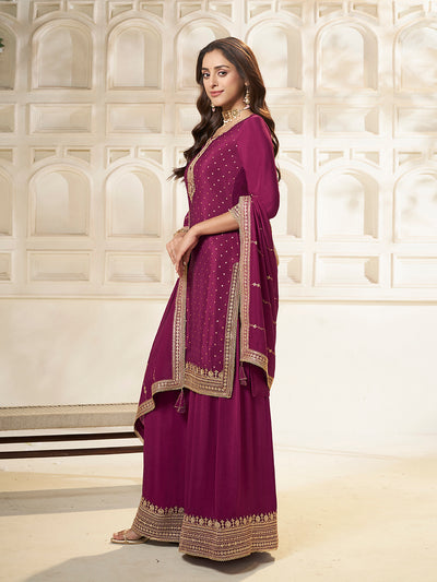 Chinon Fabric sequins embroidery Ready to wear Sharara & Kurta Set