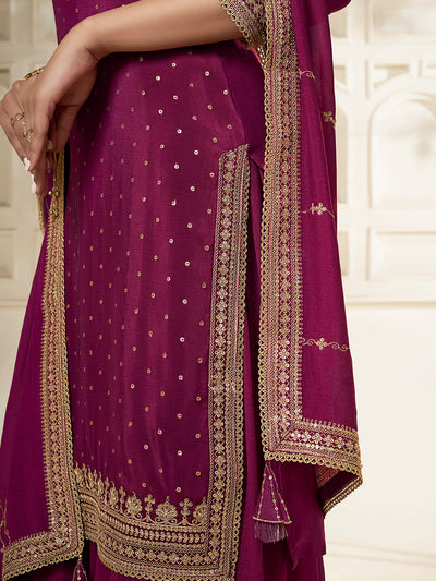 Chinon Fabric sequins embroidery Ready to wear Sharara & Kurta Set