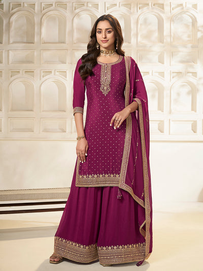 Chinon Fabric sequins embroidery Ready to wear Sharara & Kurta Set