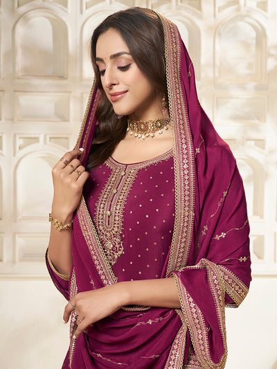 Chinon Fabric sequins embroidery Ready to wear Sharara & Kurta Set