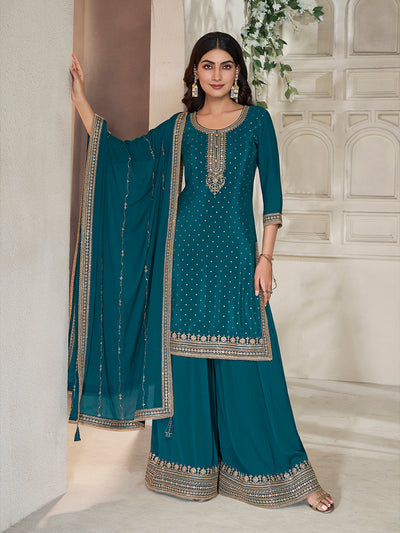 Chinon Fabric sequins embroidery Ready to wear Sharara & Kurta Set