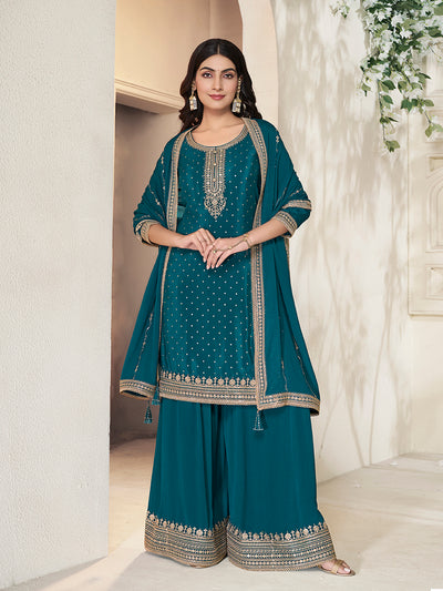 Chinon Fabric sequins embroidery Ready to wear Sharara & Kurta Set