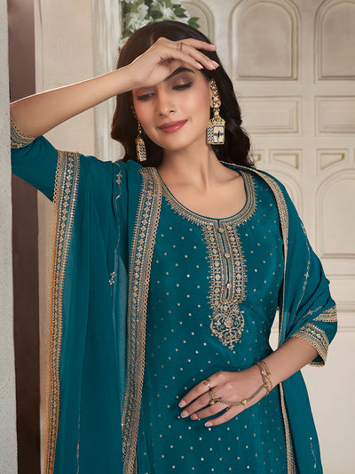 Chinon Fabric sequins embroidery Ready to wear Sharara & Kurta Set