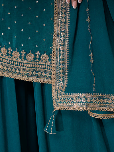 Chinon Fabric sequins embroidery Ready to wear Sharara & Kurta Set