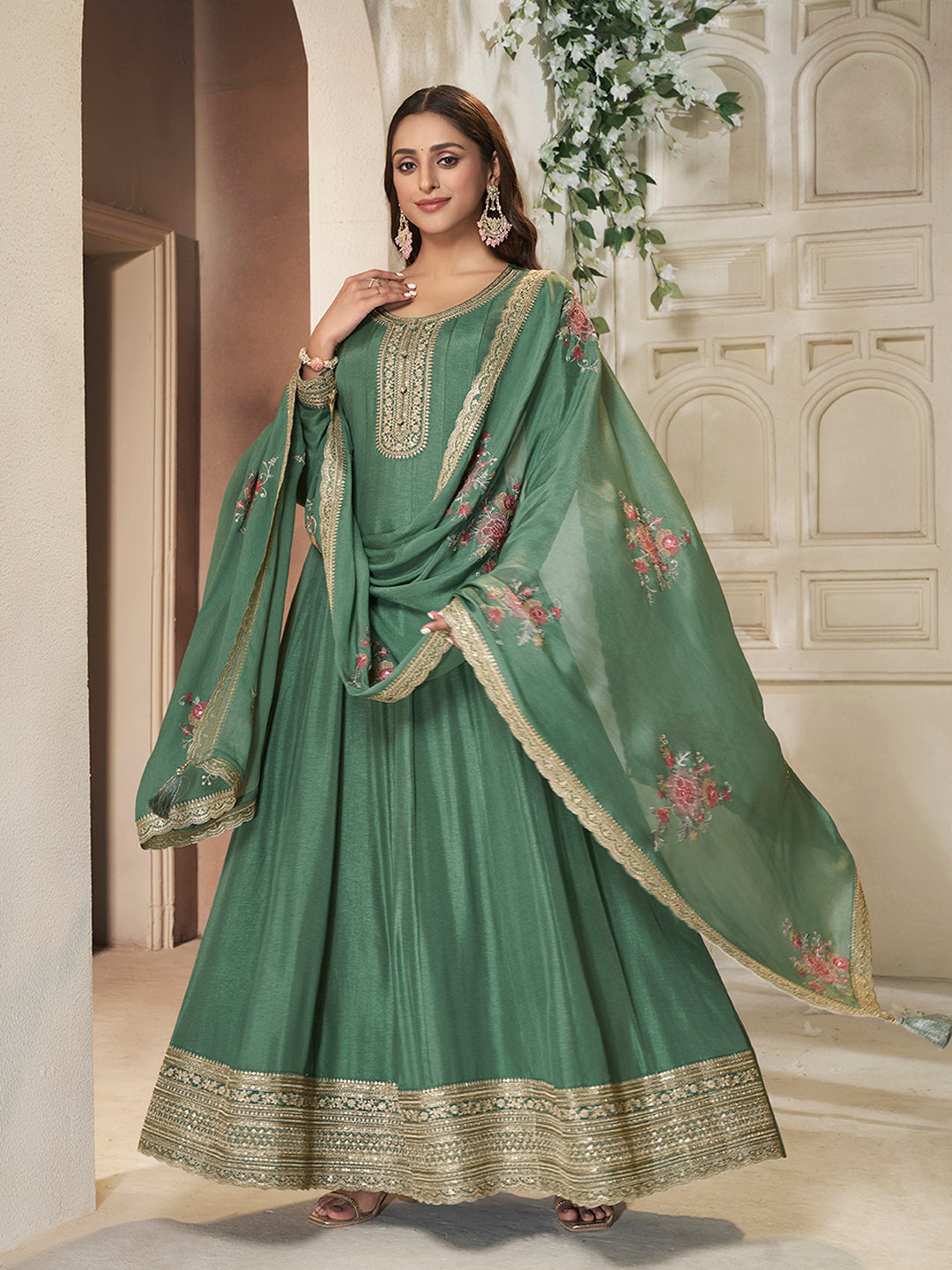 Dola silk Fabric sequin embroidery Ready to wear Sharara & Kurta Set