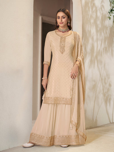 Chinon Fabric sequins embroidery Ready to wear Sharara & Kurta Set
