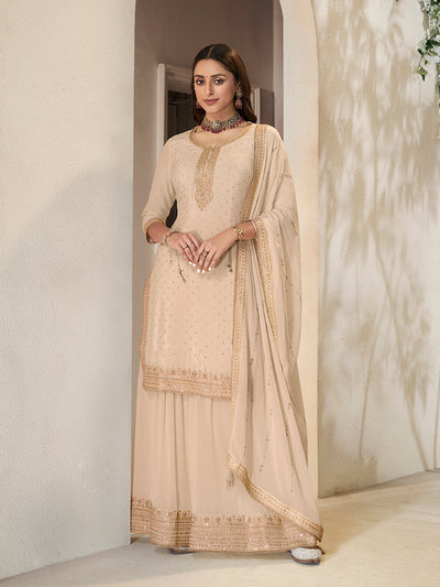 Chinon Fabric sequins embroidery Ready to wear Sharara & Kurta Set