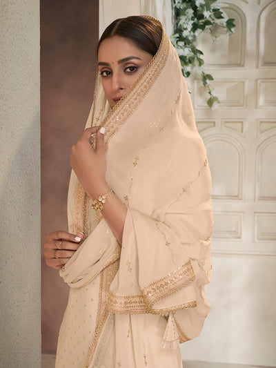 Chinon Fabric sequins embroidery Ready to wear Sharara & Kurta Set