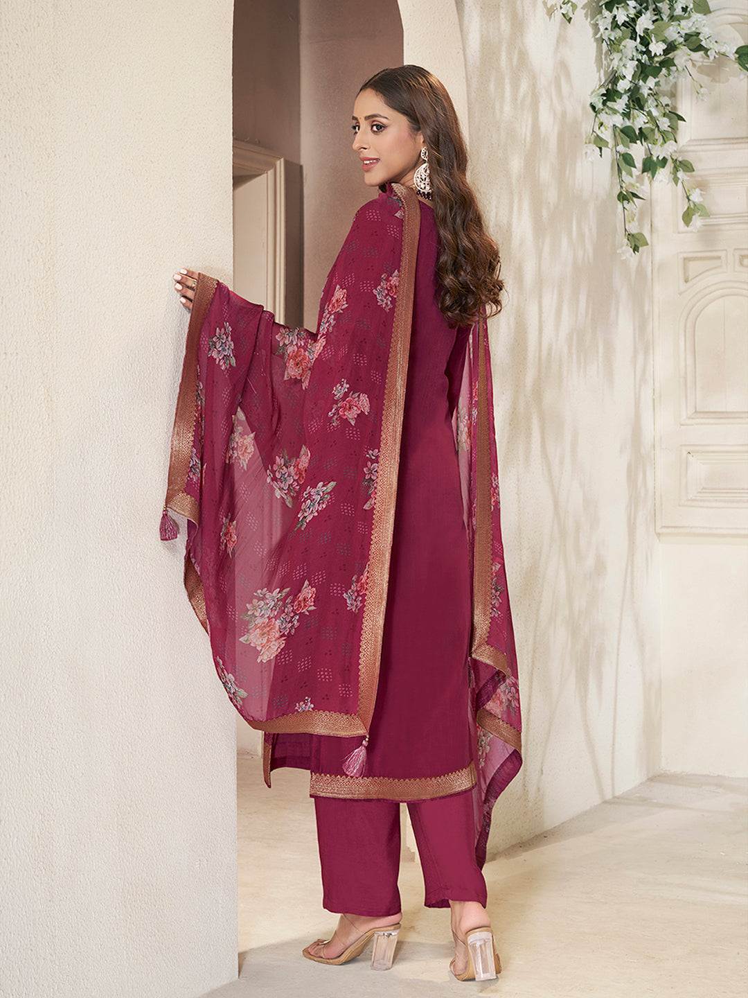 Dola Silk Fabric sequins handwork Ready to wear Salwar & Kurta Set